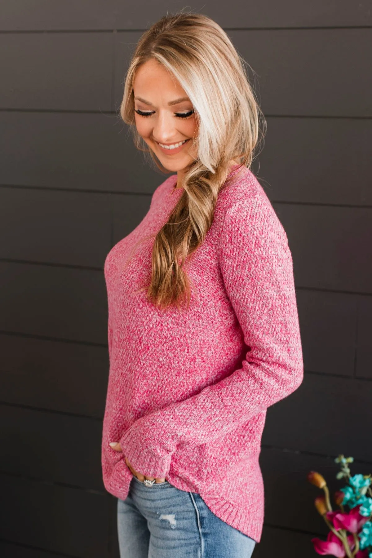 Runway Beauty Knit Sweater- Pink