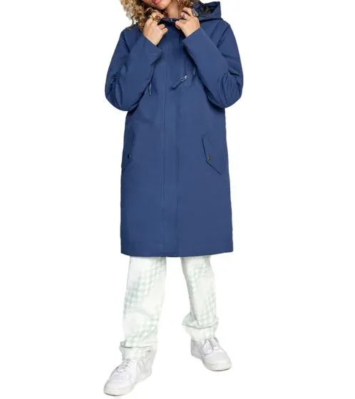 RVCA Green Valley Cappotti Giacca invernale da donna Parka in cotone impermeabile con cappuccio Z3JKRE RVF1 3592 Blu