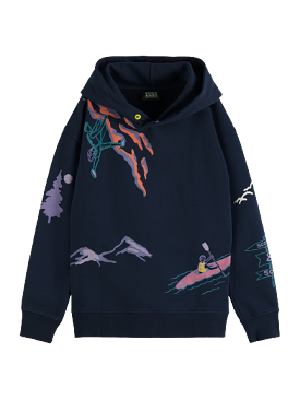 Scotch & Soda Boys All Over Print Hoodie _Navy 167622-605Z