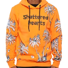 Shattered Hearts Flame Orange Hoodie