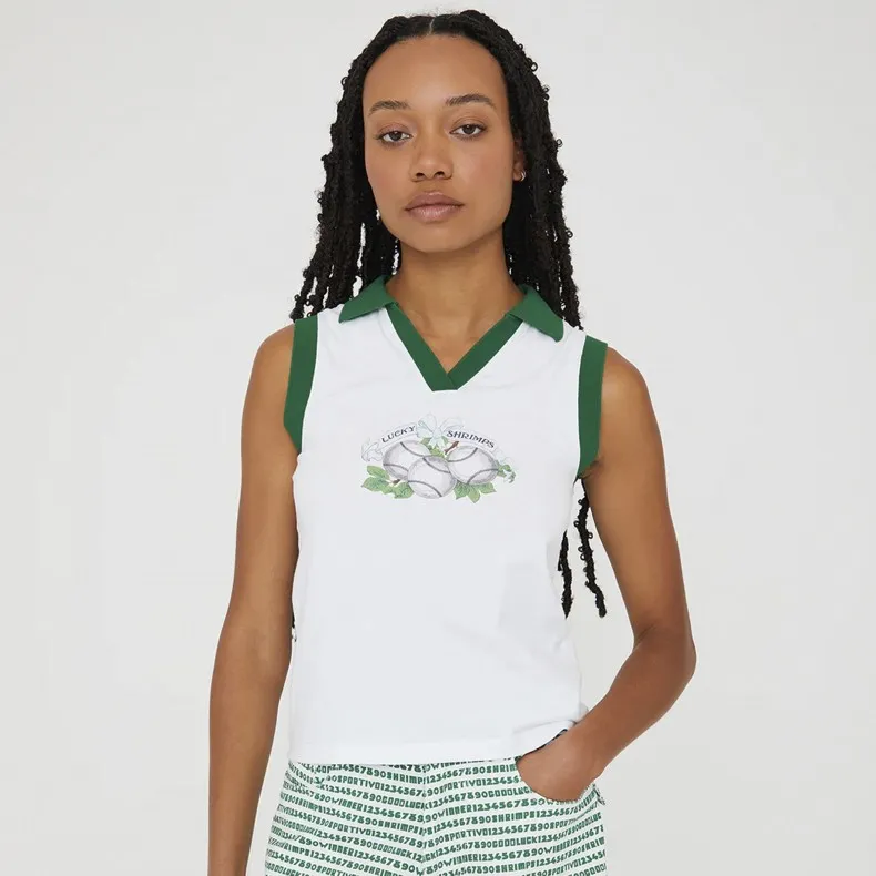 Shrimps Cal V-Neck Top (Multi/White/Green)