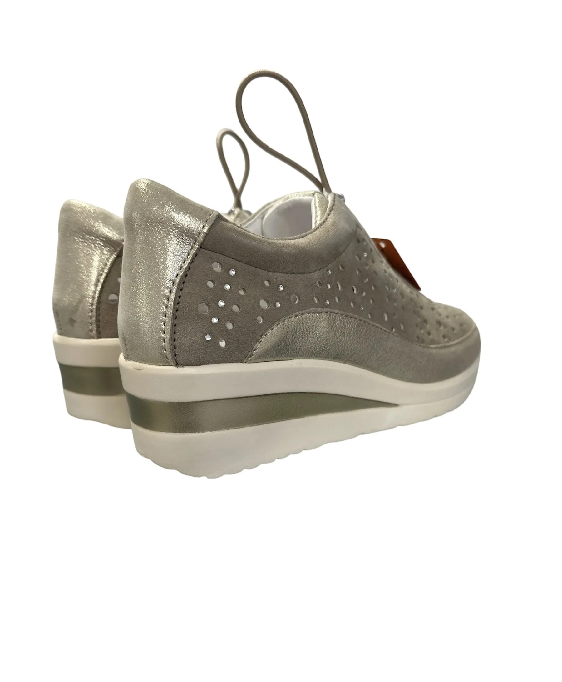 Sneaker donna Valleverde beige/oro articolo 36209