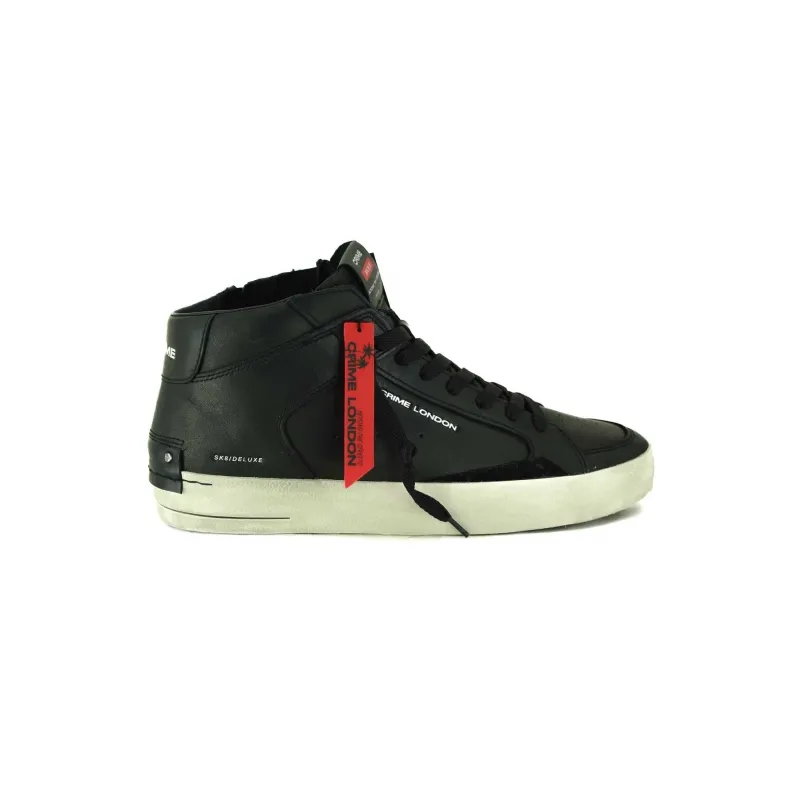 SNEAKERS UOMO MID IN PELLE, NERO