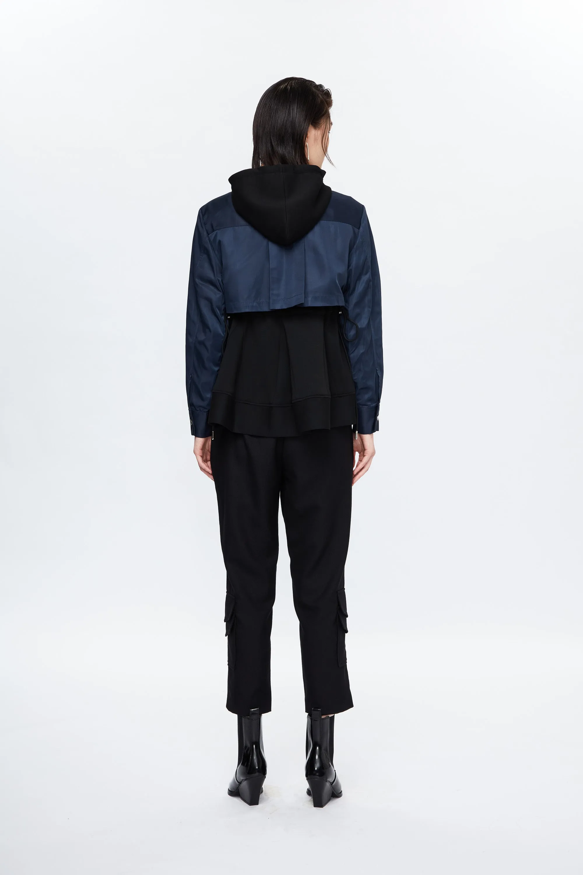 Sponge Shirting Hoodie Black/Navy