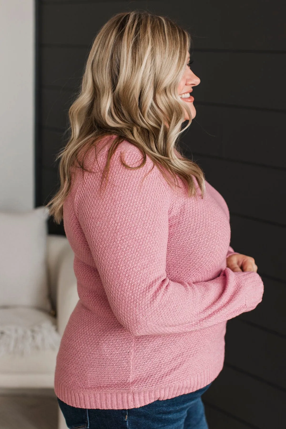 Start Fresh Knit Sweater- Pink