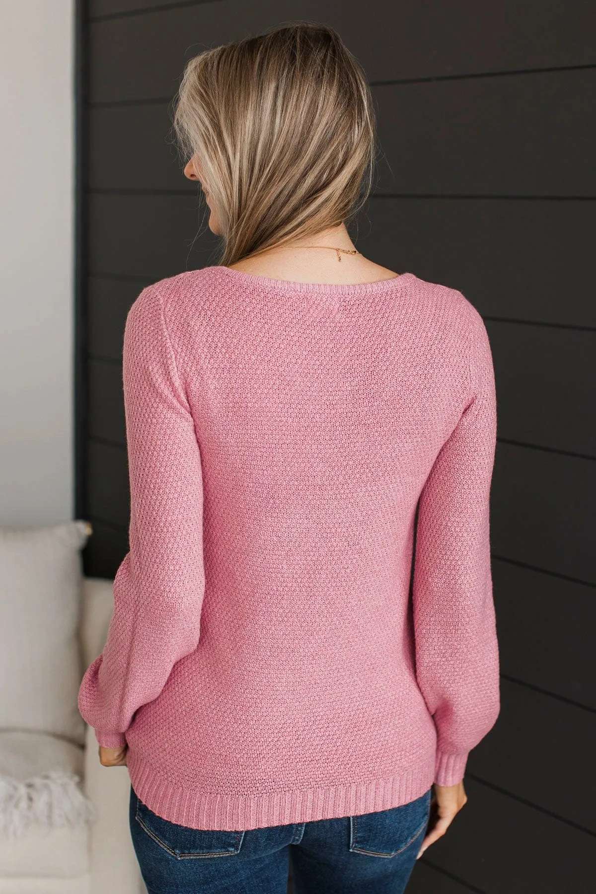 Start Fresh Knit Sweater- Pink