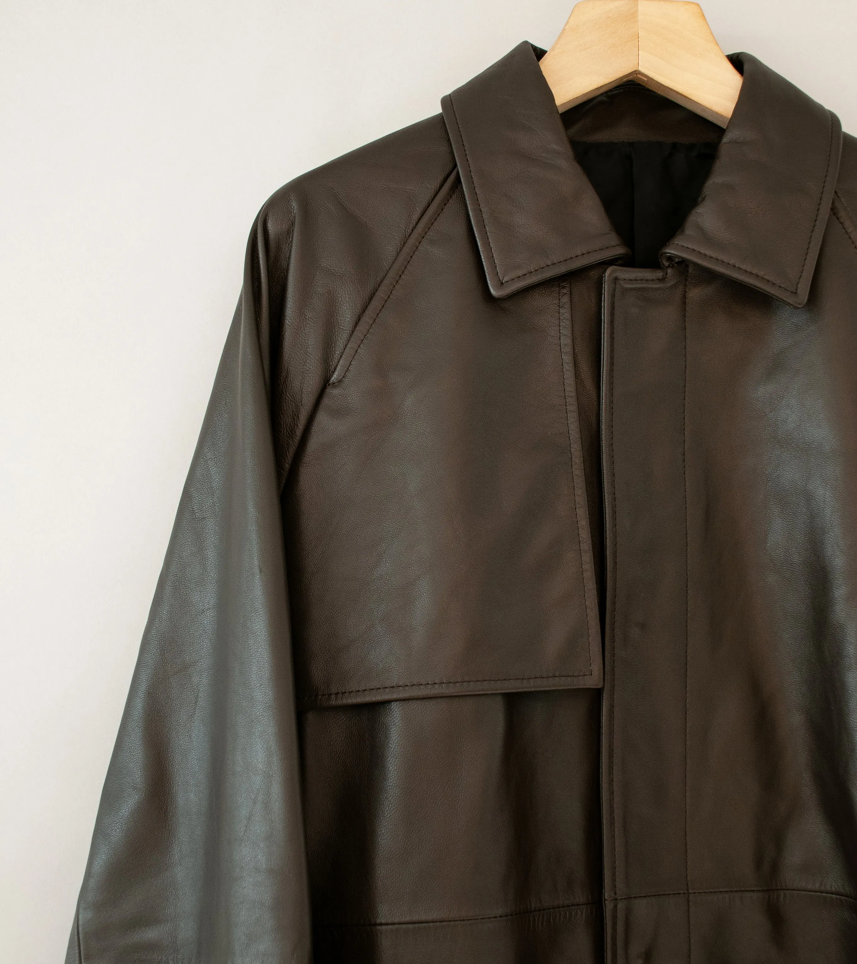 Stein 'Leather Half Coat' (Dark Brown)