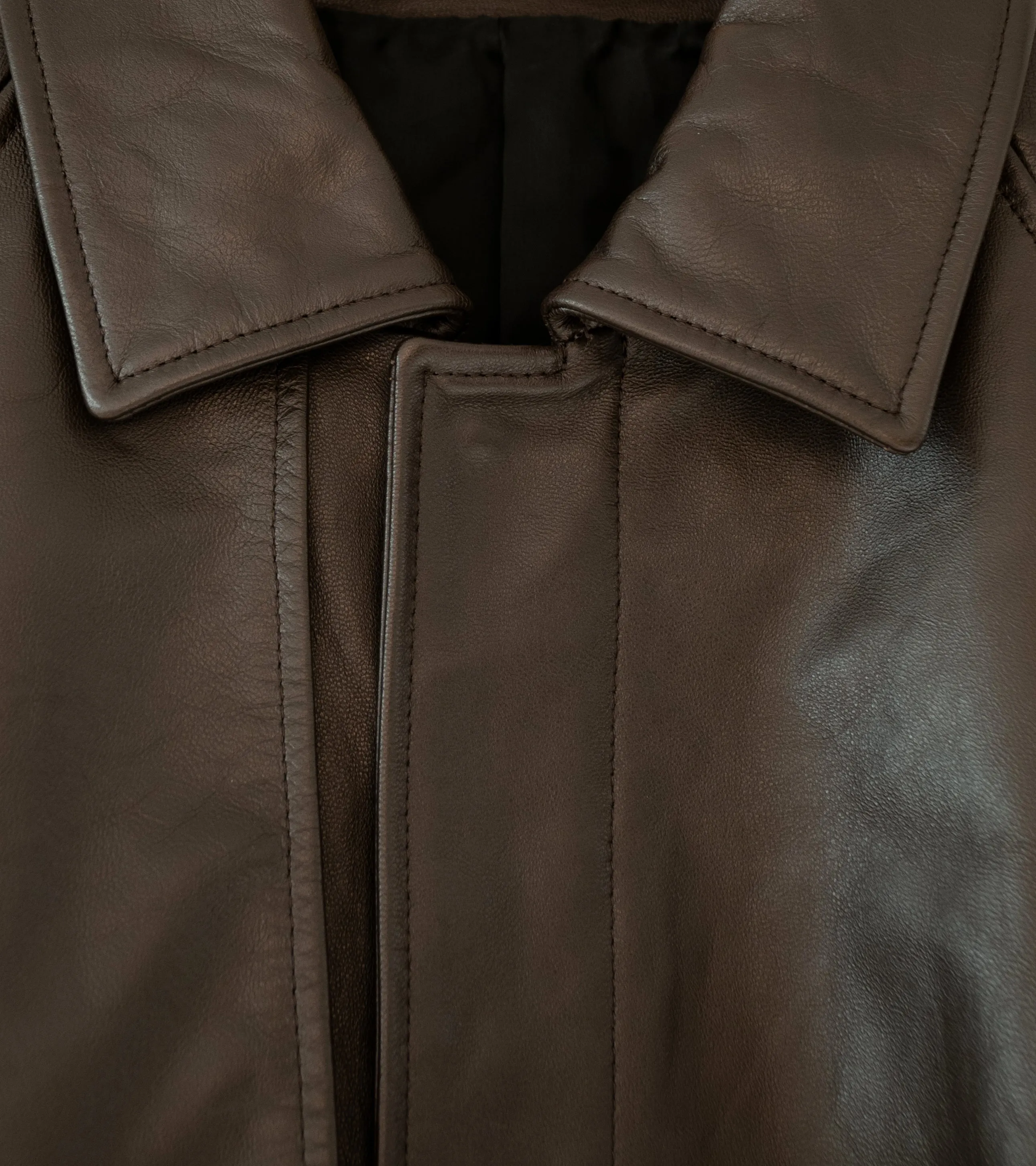 Stein 'Leather Half Coat' (Dark Brown)