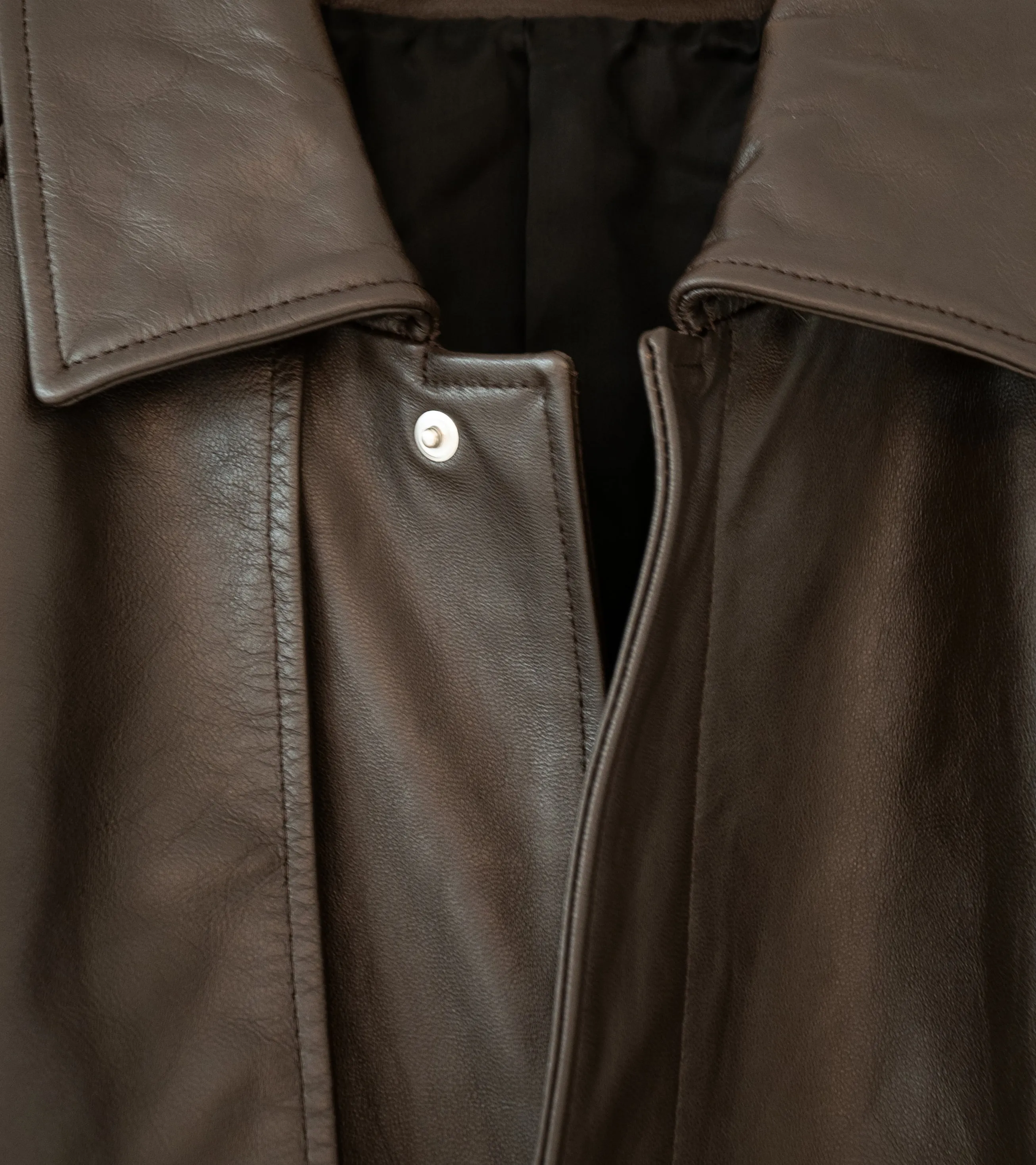 Stein 'Leather Half Coat' (Dark Brown)