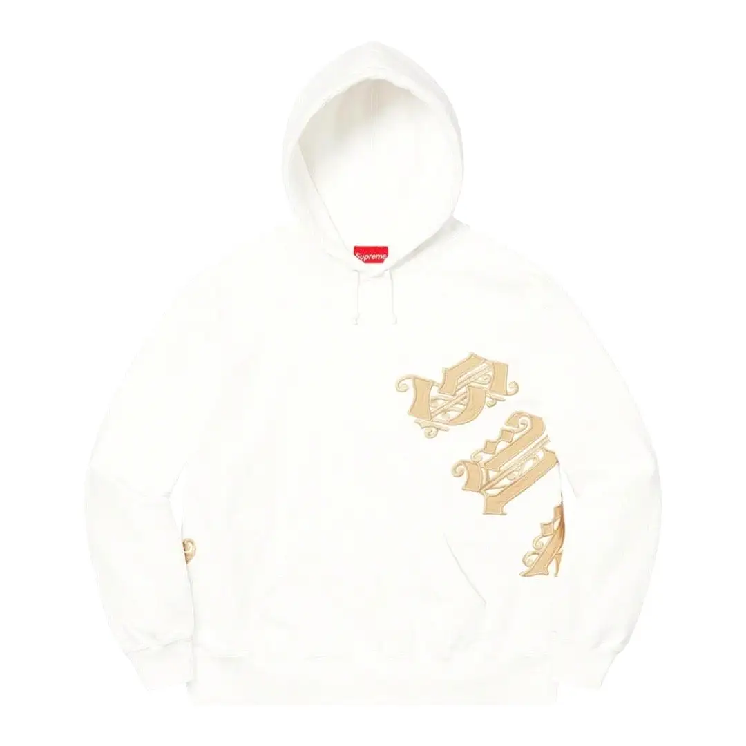 Supreme Old English Lettering White Hoodie