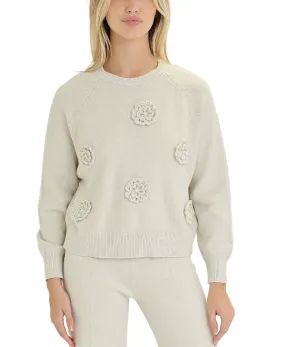 Sweater w/ Flowers & Pearls