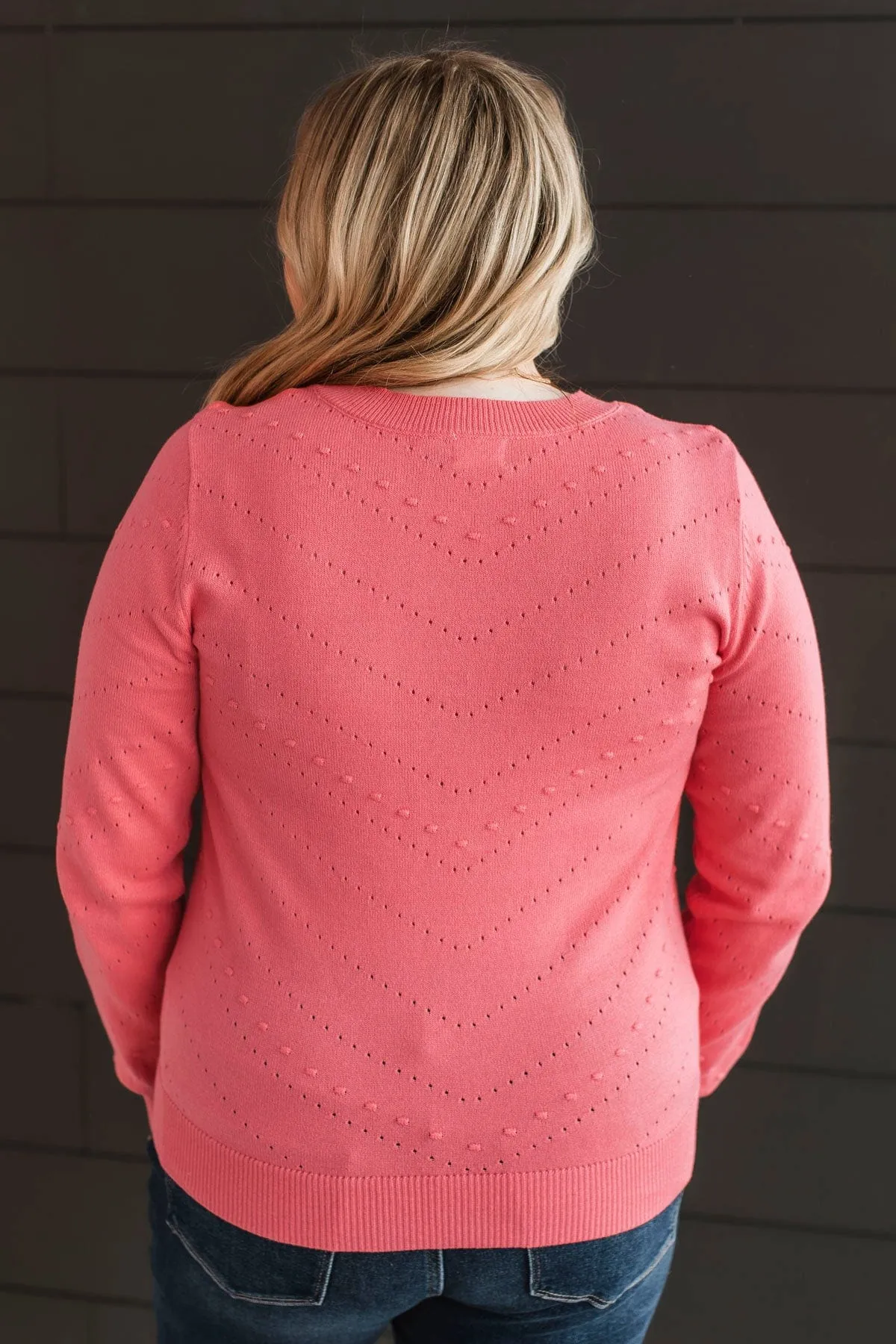 Timeless Allure Knit Sweater- Coral