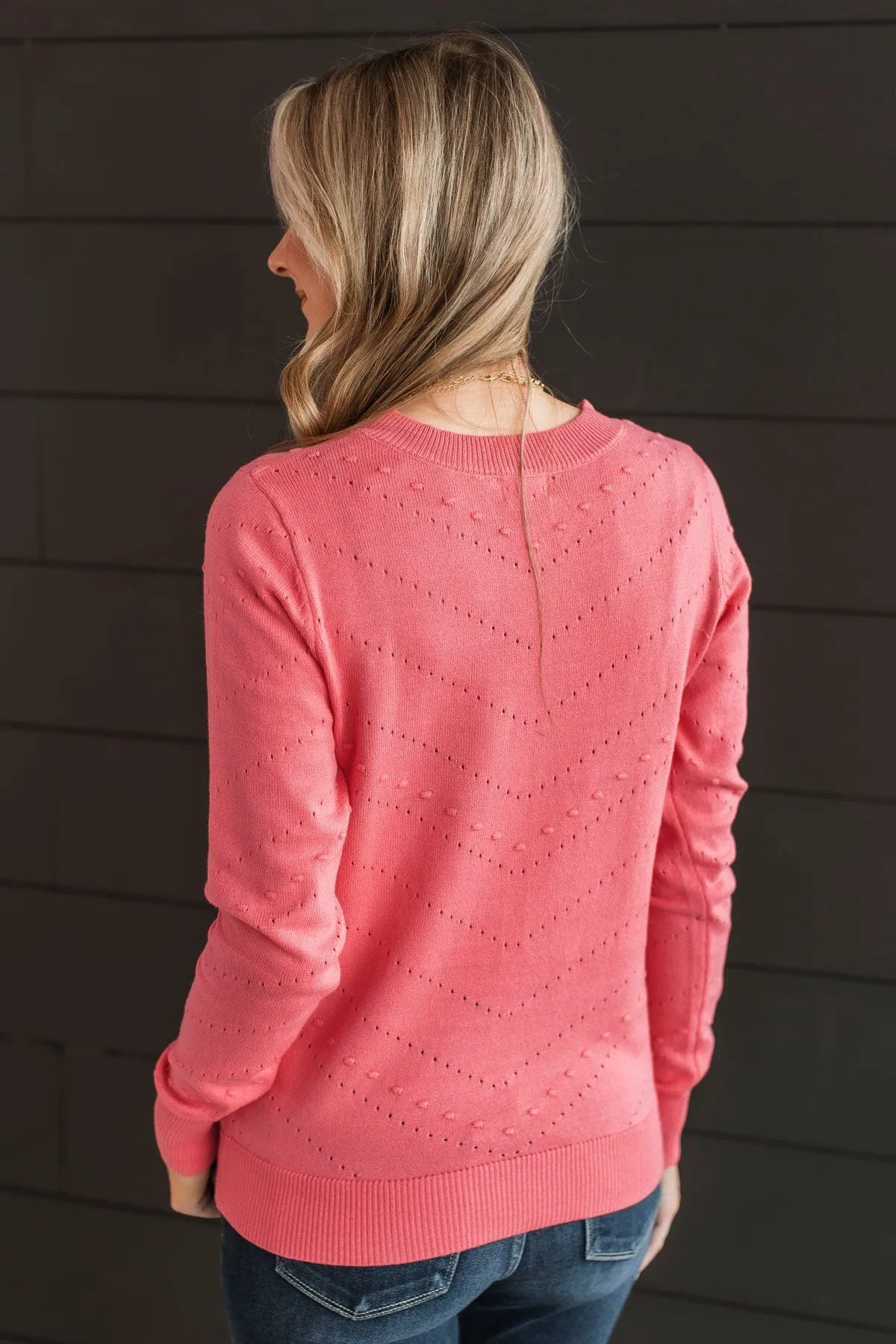 Timeless Allure Knit Sweater- Coral