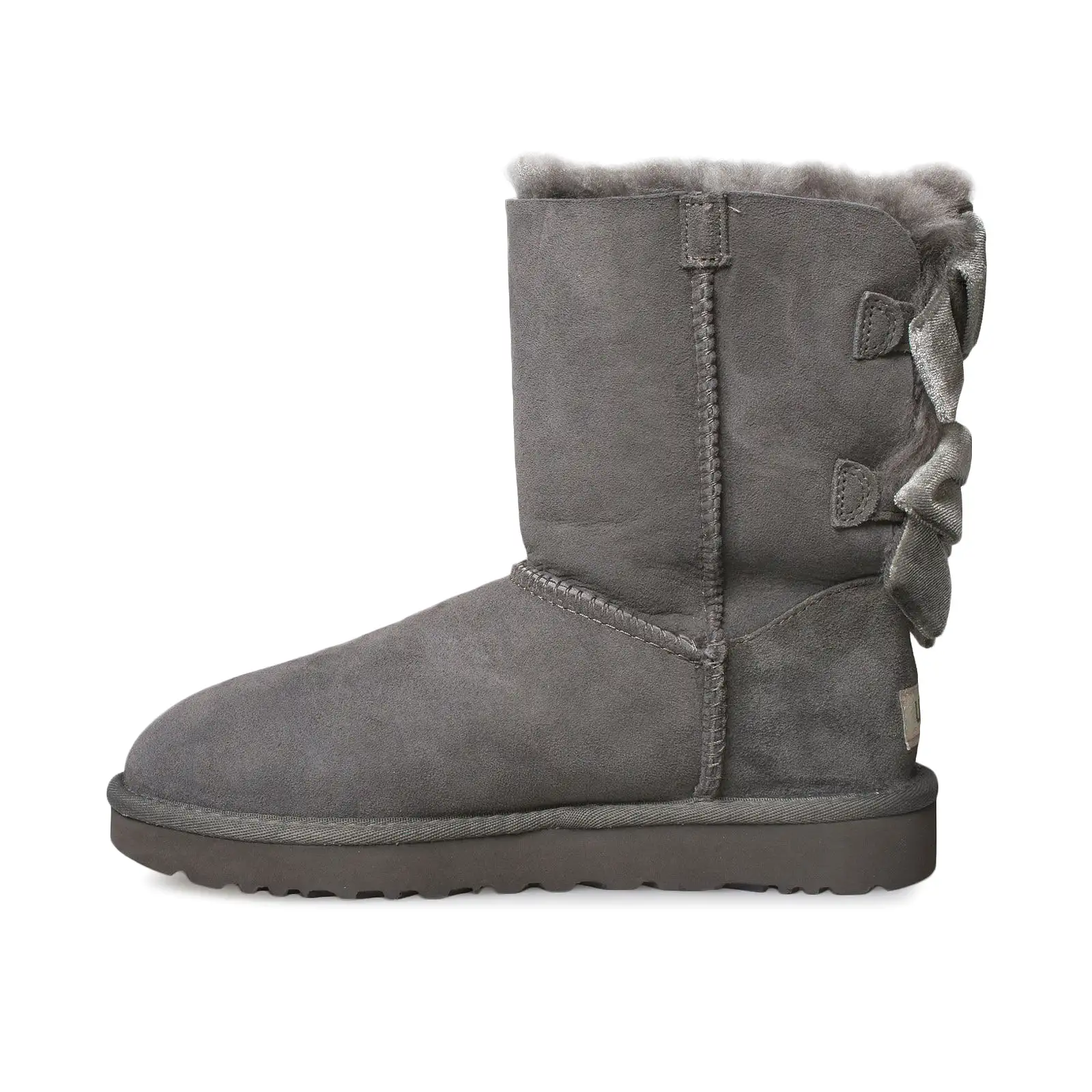 UGG Bailey Bow II Velvet Ribbon Charcoal Boots - Women's