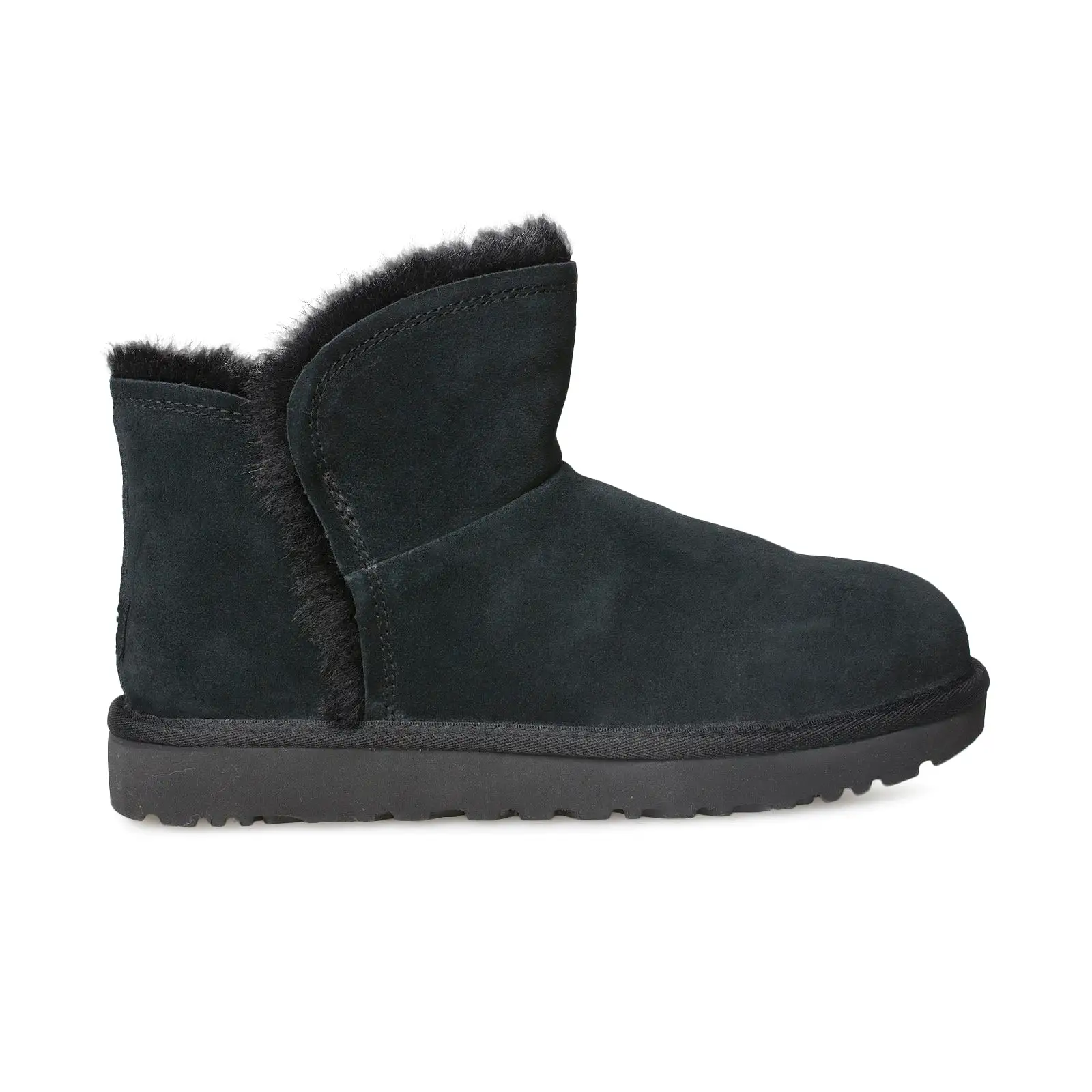 UGG Classic Mini Fluff High Low Black Boots - Women's