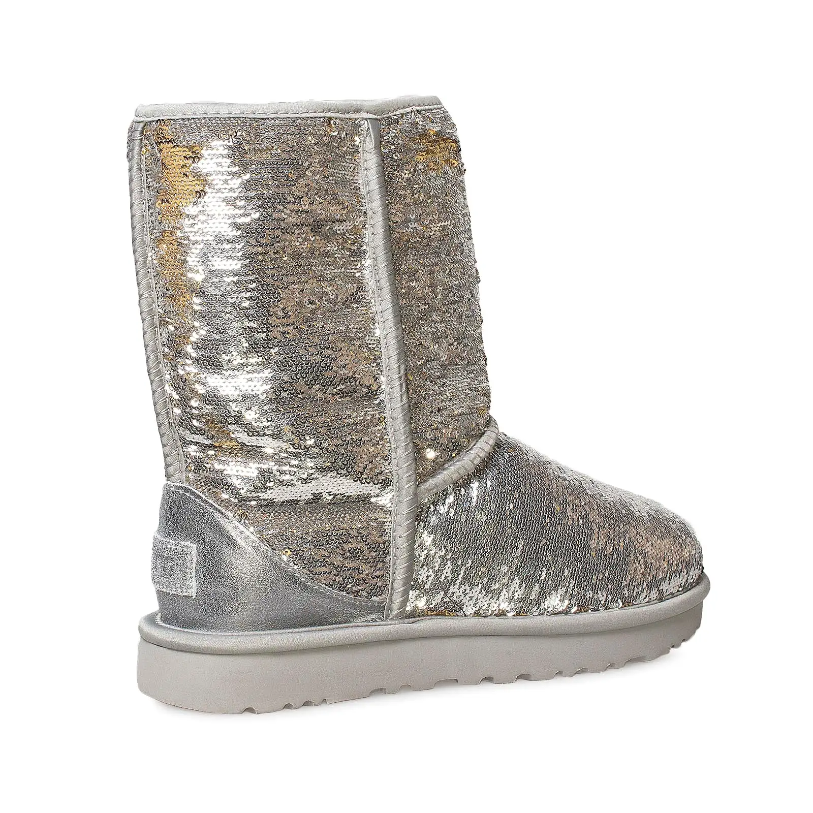 UGG Classic Short Cosmos Sequin Silver Gold Boots - Women's