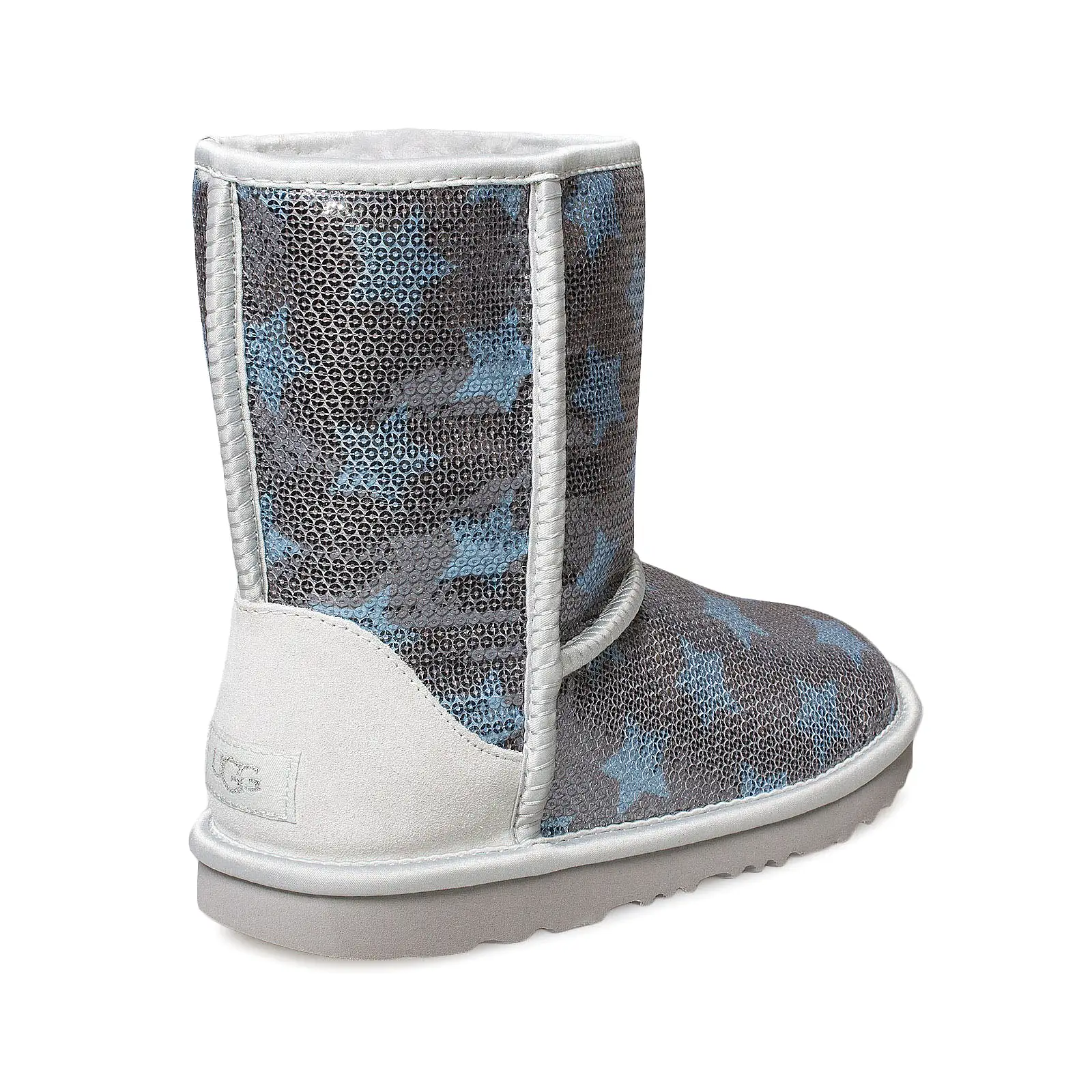 UGG Classic Short Sequin Star Denim Blue Boots - Youth