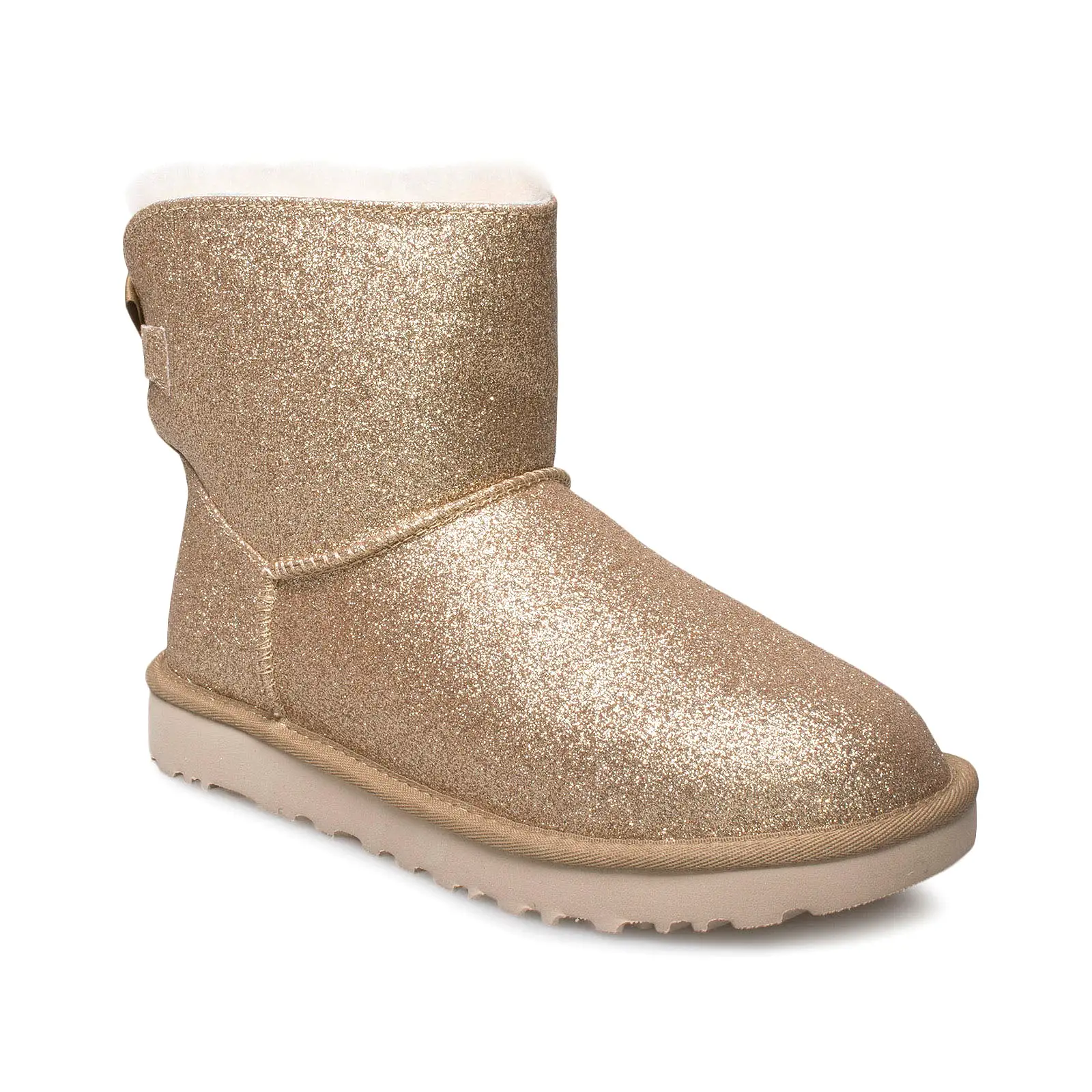 UGG Mini Bailey Bow Sparkle Gold Boots - Women's