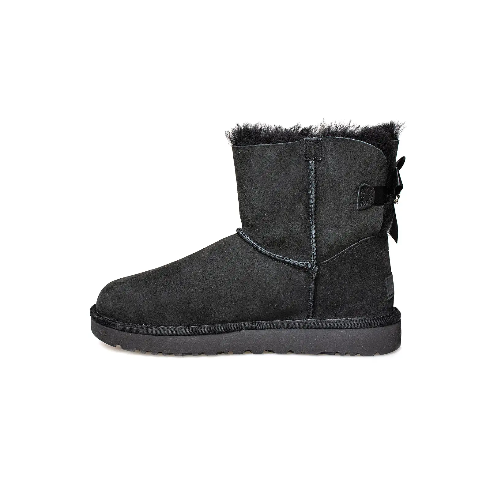 UGG Mini Bailey Brooch Black Boots - Women's