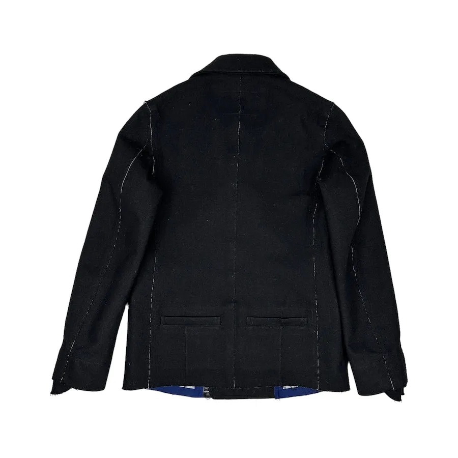 UNDERCOVER WOOLLEN RAW FINISH COAT - BLACK