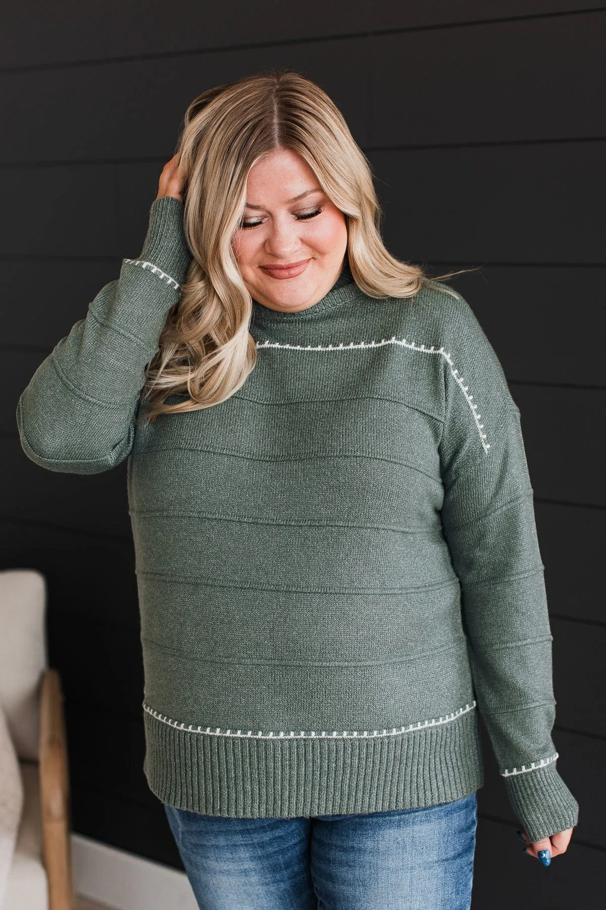 Unlimited Love Knit Sweater- Olive