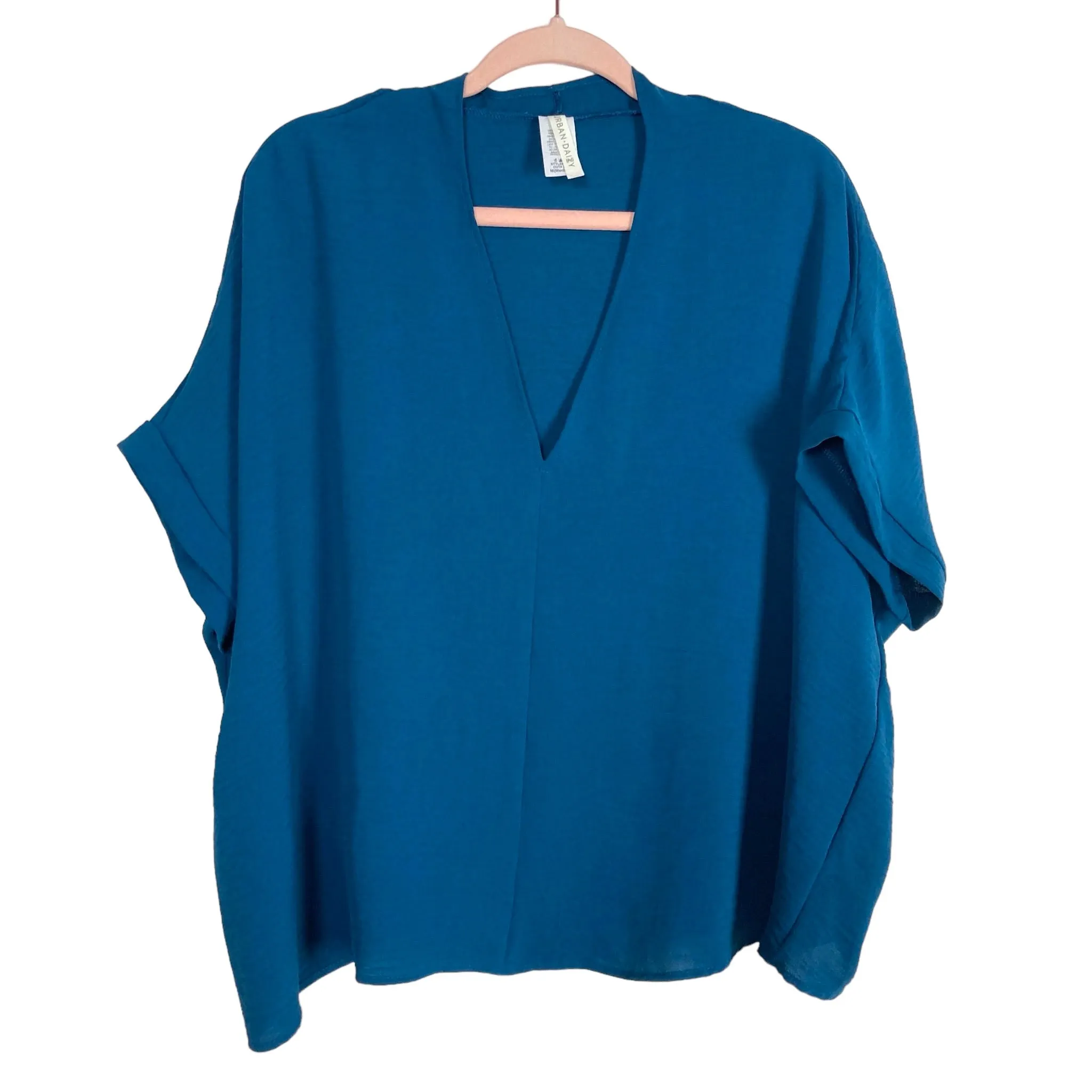 Urban Daizy Teal V-Neck Top- Size M