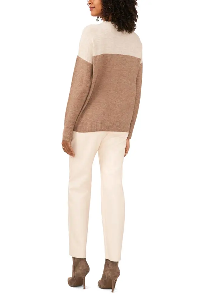 Vince Camuto Apparel EXTEND SHLDR COLORBLOCK COZY SWEATER V238/TAUPE