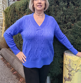 W223003 V Neck Cobalt Blue Sweater