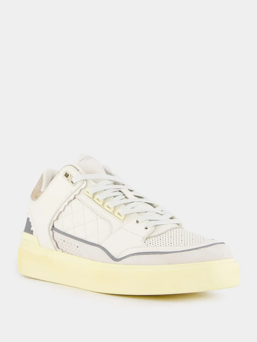 White B-Court Low Top Sneakers