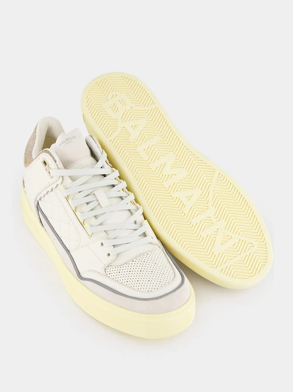 White B-Court Low Top Sneakers