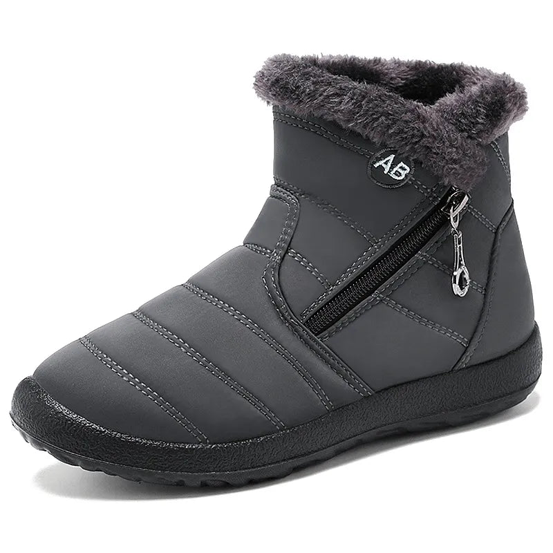 Winter Shoes Keep Warm Snow Boots Waterproof Ankle Female Zipper