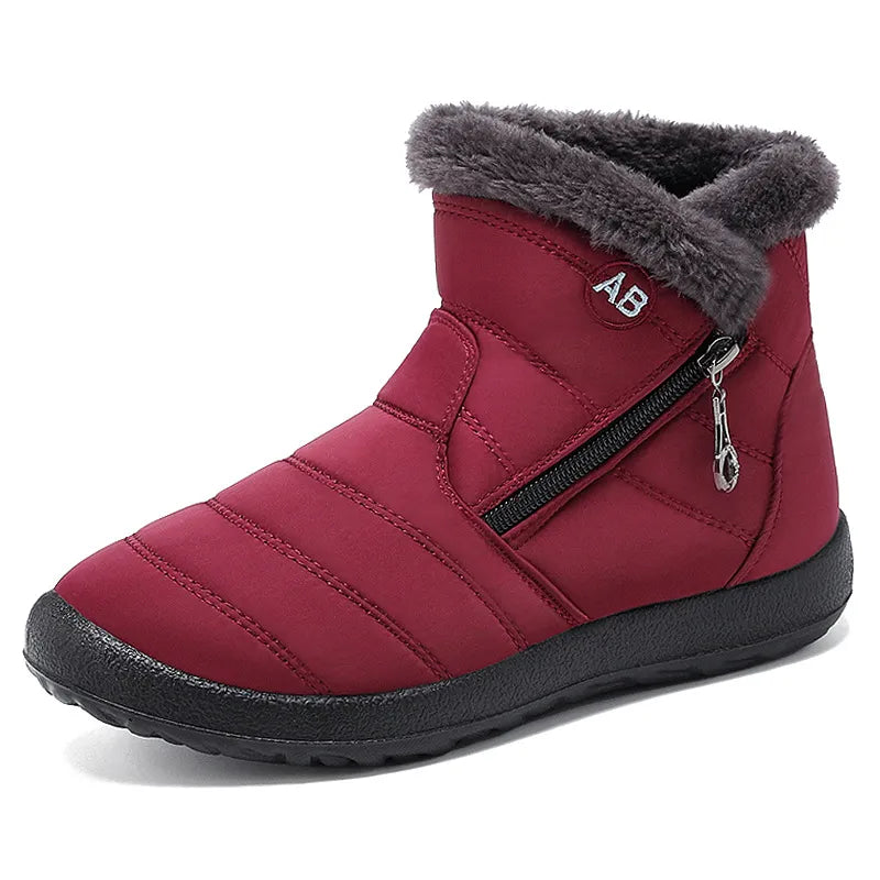 Winter Shoes Keep Warm Snow Boots Waterproof Ankle Female Zipper