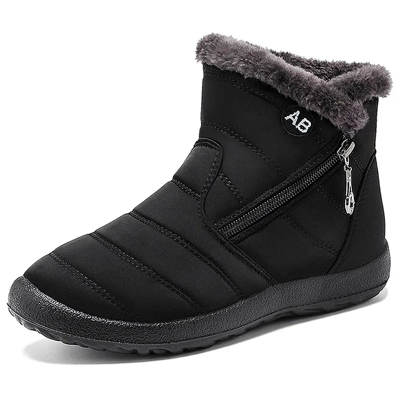 Winter Shoes Keep Warm Snow Boots Waterproof Ankle Female Zipper