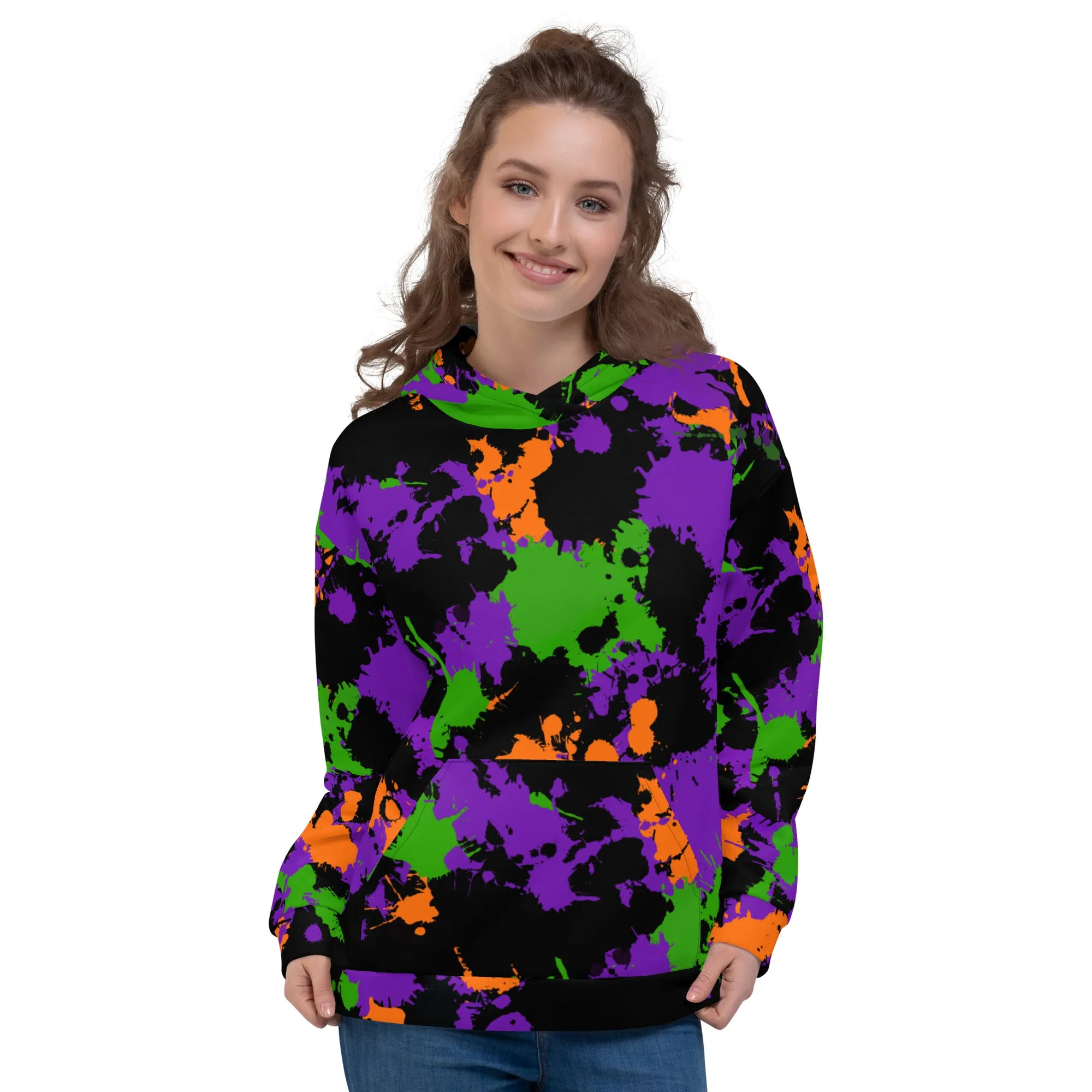 Witch's Paint Splatter Pullover Hoodie