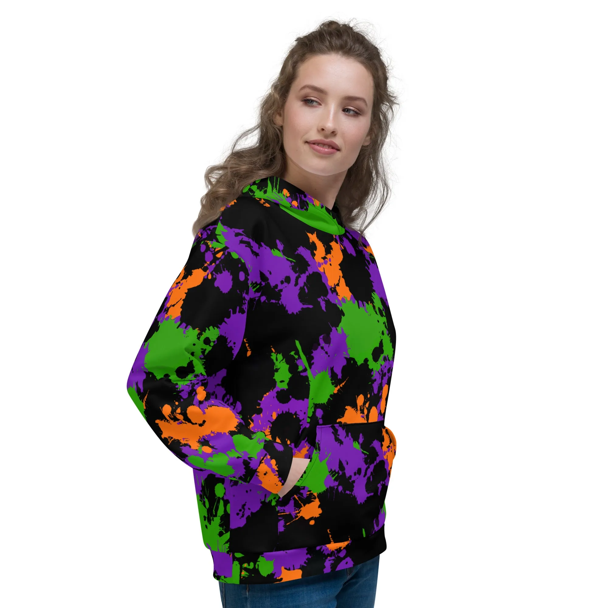 Witch's Paint Splatter Pullover Hoodie