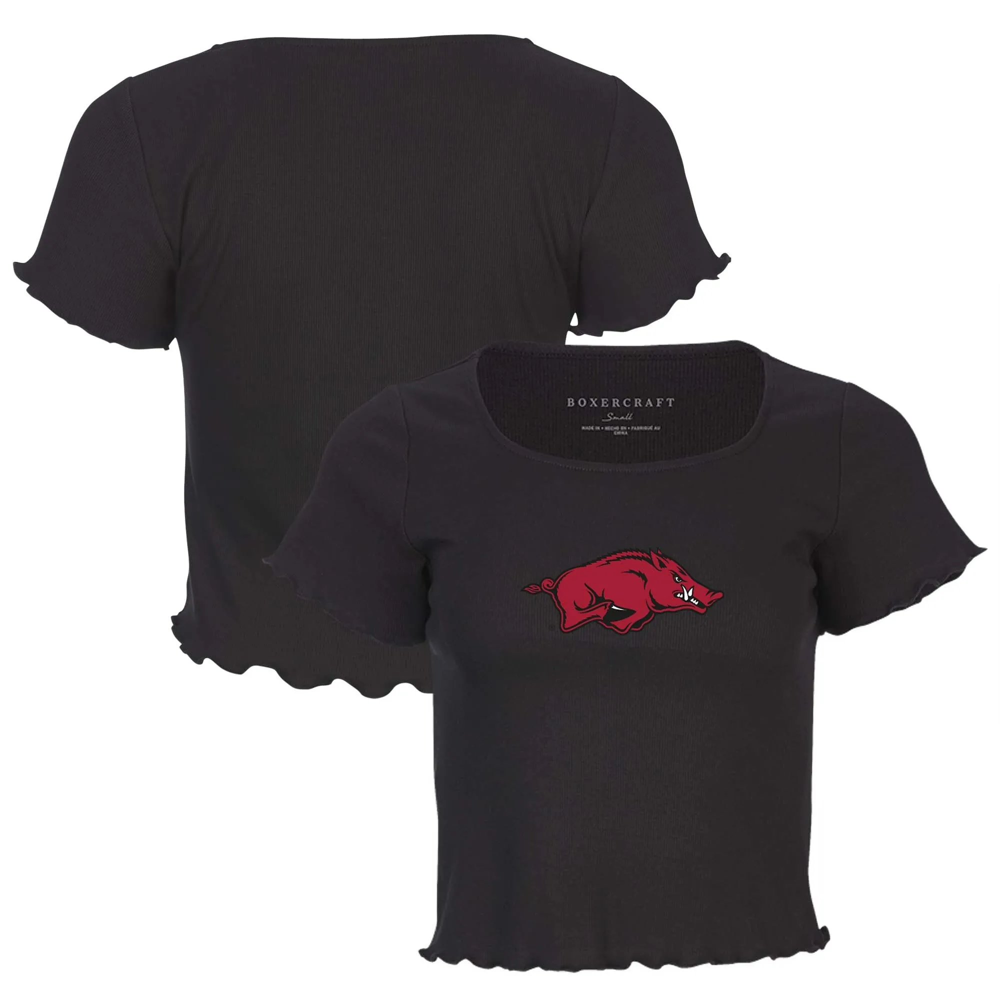 Women's Black Arkansas Razorbacks Baby Top T-Shirt