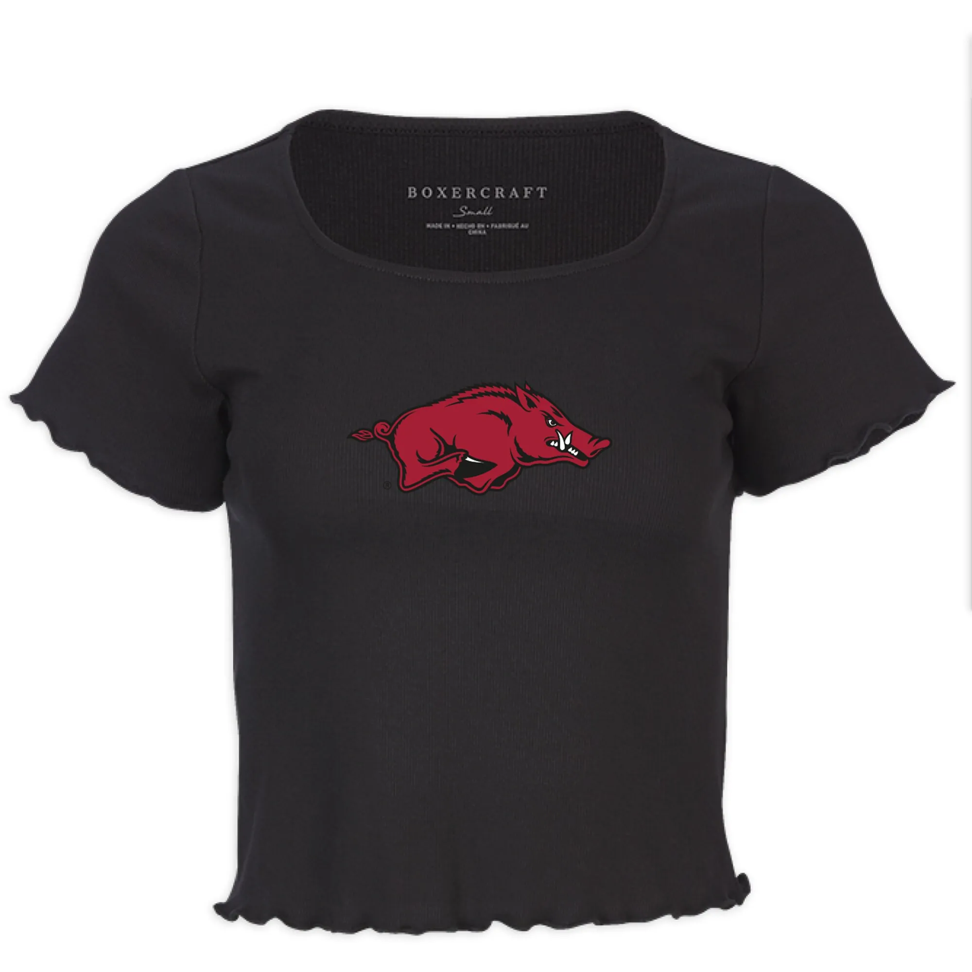 Women's Black Arkansas Razorbacks Baby Top T-Shirt