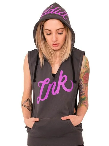 Women's INK Script Sleeveless Hoodie