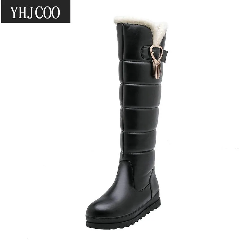 Women's Sexy Winter Warm Slim Thick Sole Knee High Platform Boots