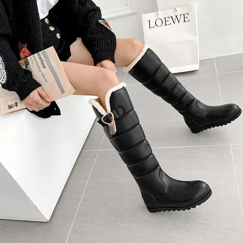 Women's Sexy Winter Warm Slim Thick Sole Knee High Platform Boots